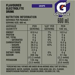 Gatorade Sports Drinks Grape Electrolyte Hydration Bottle