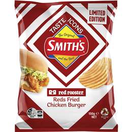 Smith's Fried Chicken Burger Flavoured Crinkle Cut Potato Chips 150g