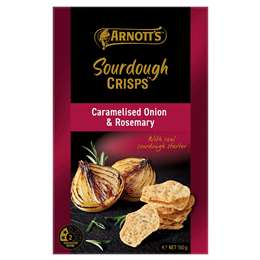 Arnott's Sourdough Crisps Caramalised Onion & Rosemary Crackers