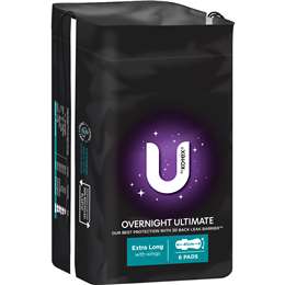 U by Kotex Overnight Ultimate Pads With Wings 6 pack