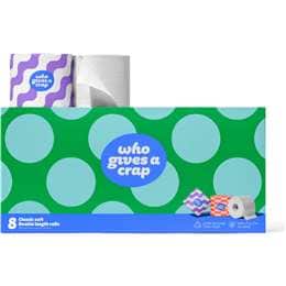 Who Gives A Crap Double Length Recycled 3 Ply Toilet Paper 8 pack