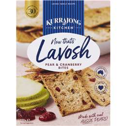 Kurrajong Kitchen Lavosh Pear & Cranberry Bites 