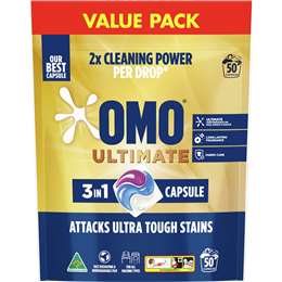 OMO Ultimate Laundry Liquid Capsules Detergent 50 pack