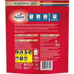 Radiant Advanced+ Ultra Power 3-in-1 Laundry Capsules Detergent