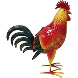 Mirabella Metal Solar Rooster Orange 