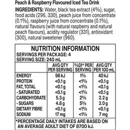 T2 Iced Tea Peach Amore Raspberry Low Sugar Ice Tea Cans