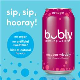 Asahi Beverages Pty Ltd Bubly Raspberry Sparkling Water No Sugar Multipack Cans