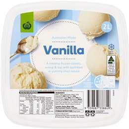 Woolworths Essential Reduced Fat Ice Cream Vanilla 2L