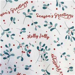 Christmas Flannelback Tablecloth Holly1.35m X 1.8m
