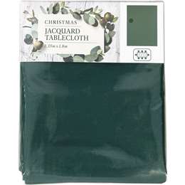 Christmas Jacquard Tablecloth Green 1.35m X 1.8m
