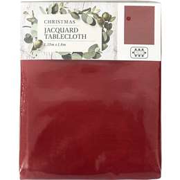 Christmas Jacquard Tablecloth Red 135 X 180cm