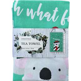 Christmas Printed Tea Towel Koala