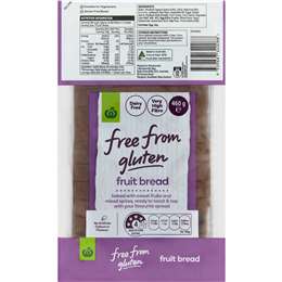 Woolworths Free From Gluten Fruit Bread Loaf