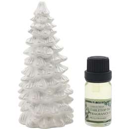 Christmas Tabletop Tree & Fragrance Oil Set White