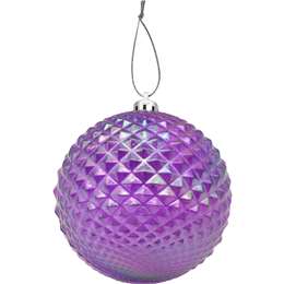 Christmas Bauble Iridescent Purple 2 Pack