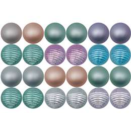 Christmas Baubles 30mm Mixed Pastel 
