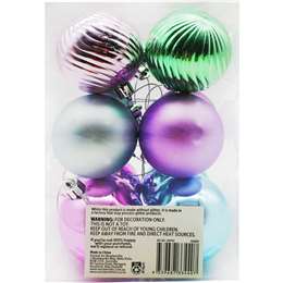 Christmas Baubles 60mm Mixed Pastel 
