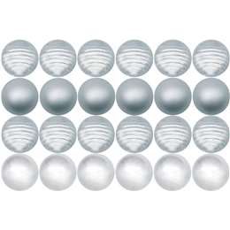 Christmas Baubles 30mm Silver 