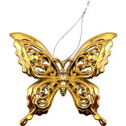 Christmas Decoration Shiny Butterfly Bronze