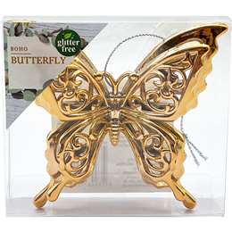 Christmas Decoration Shiny Butterfly Bronze
