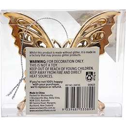 Christmas Decoration Shiny Butterfly Bronze