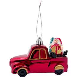 Christmas Traditional Ute With Santa Decoration Red Each | Woolworths