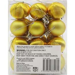 Christmas Decoration 30mm Baubles Gold