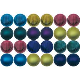 Christmas Decoration 30mm Baubles Multicoloured