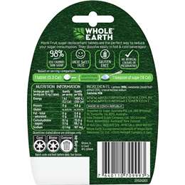 Whole Earth Monk Fruit Sugar Replacement Tablets