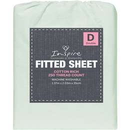 Inspire 250 Thread Count Double Cotton Fitted Sheet Assorted