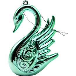 Christmas Fairytale Swan Decoration Green