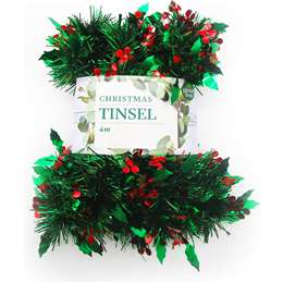 Christmas Decoration 4 Metre  Tinsel Green