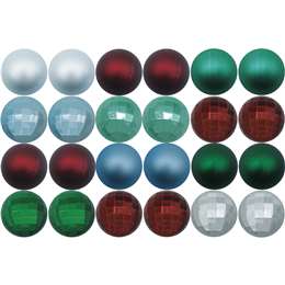 Christmas Baubles 30mm Mixed 