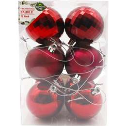 Christmas Baubles 60mm Red 
