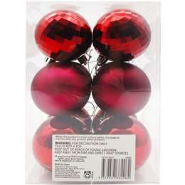 Christmas Baubles 60mm Red 