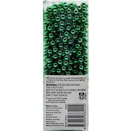 Christmas Decoration 8 Metre Beaded Garland Green