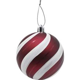 Christmas Decoration Traditional Baubles White 2 Pack