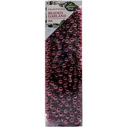 Christmas Decoration 8 Metre Beaded Garland Red