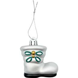 Christmas Traditional Santa Boots Decoration Silver