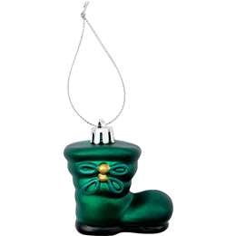 Christmas Traditional Santa Boots Decoration Green