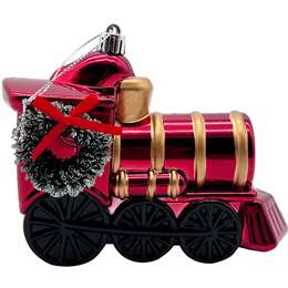Christmas Traditional Train Decoration Red