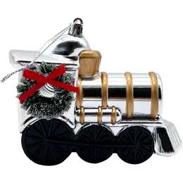 Christmas Traditional Train Decoration Silver