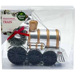 Christmas Traditional Train Decoration Silver