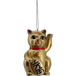 Christmas Decoration Lucky Cat Gold 