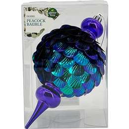 Christmas Decoration Peacock Bauble Purple