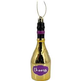 Christmas Decoration Wine Bottle Purple 