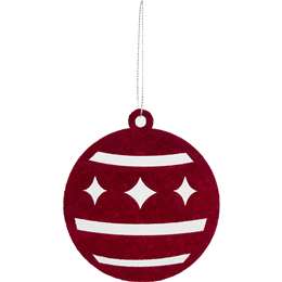Christmas Decoration Traditional Felt Baubles Red