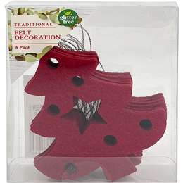 Christmas Decoration Traditional Felt Tree Red