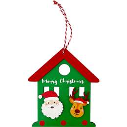 Christmas Decoration Traditional Wooden House Santa