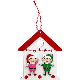 Christmas Decoration Traditional Wooden House Elf